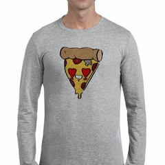 Remera Manga Larga Pizza Enamorada Ojos Corazones - comprar online