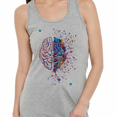 Musculosa Deportiva Cerebro Watercolor Art Color