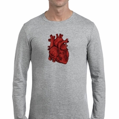 Remera Manga Larga Corazon Latido Organo Sangre Amor en internet