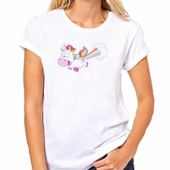 Remera Unicornio Feliz Nubes Arcoiris