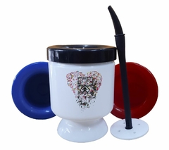 Mate Corazon Con Barril Toxico Skull Heart Art