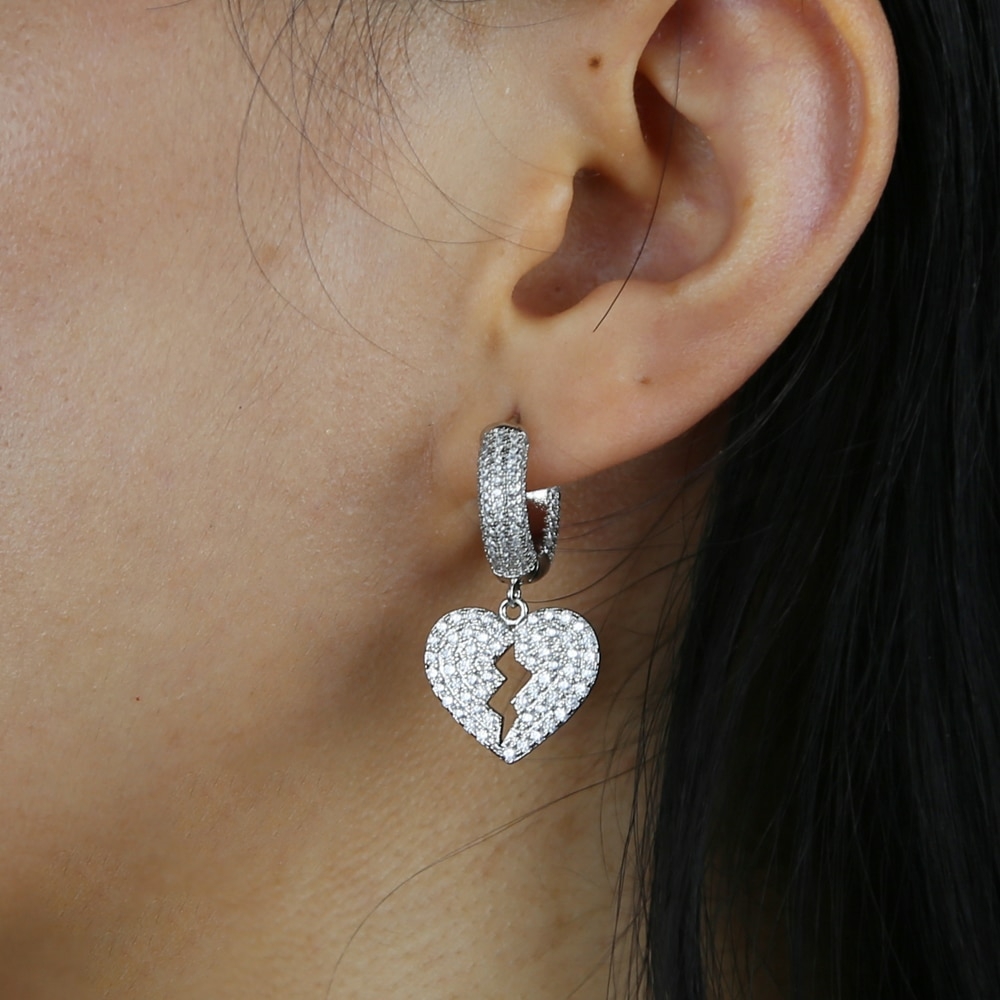 White Topaz Pave Dome Huggies in Silver | Medley Jewellery