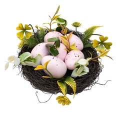 Pascoa Enfeite Ninho com 6 ovos (Colorido) 55330001 - Fabio Borgatto & Telma Hayashi Decoração | Flores Secas | Natal