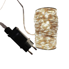 Rolo Fio PRATA mini LED com 120m LUZ FIXA BRANCO QUENTE na internet