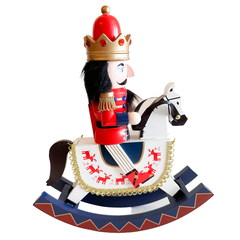 Soldado Quebra-nozes no cavalo Rei coroa douada 44477-4