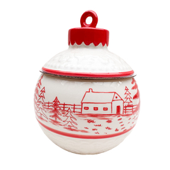 Pote bola Natal c/tampa (Branco e Vermelho) 47601001 - comprar online