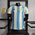 Camisa Argentina Home - Copa Do Mundo - Versão Jogador - Três Estrelas + Patch Campeão - 2022 - Masculina Azul e Branca