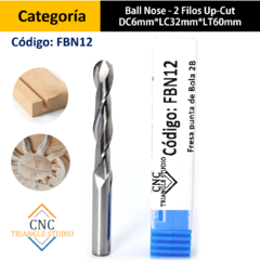 FBN12 Fresa Ball Nose DC6mm Tallado 3D y Ranurado