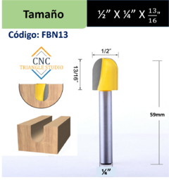 FBN13 Fresa Ball Nose DC1/2" P/ranurado