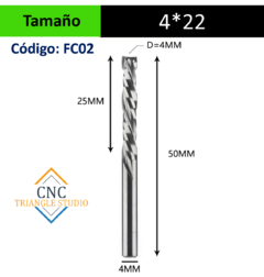 FC02 Fresa Compresión DC 4mm P/Maderas - comprar en línea