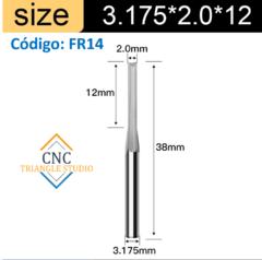 FR14 Fresa Recta Inmersión DC2mm LC12mm - comprar en línea