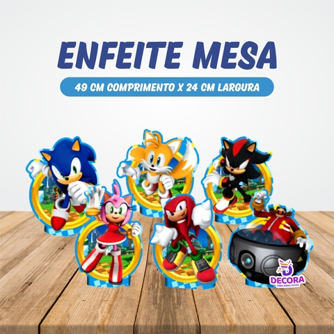 Painel Decorativo Sonic em EVA - 51cm x 34cm - Extra Festas