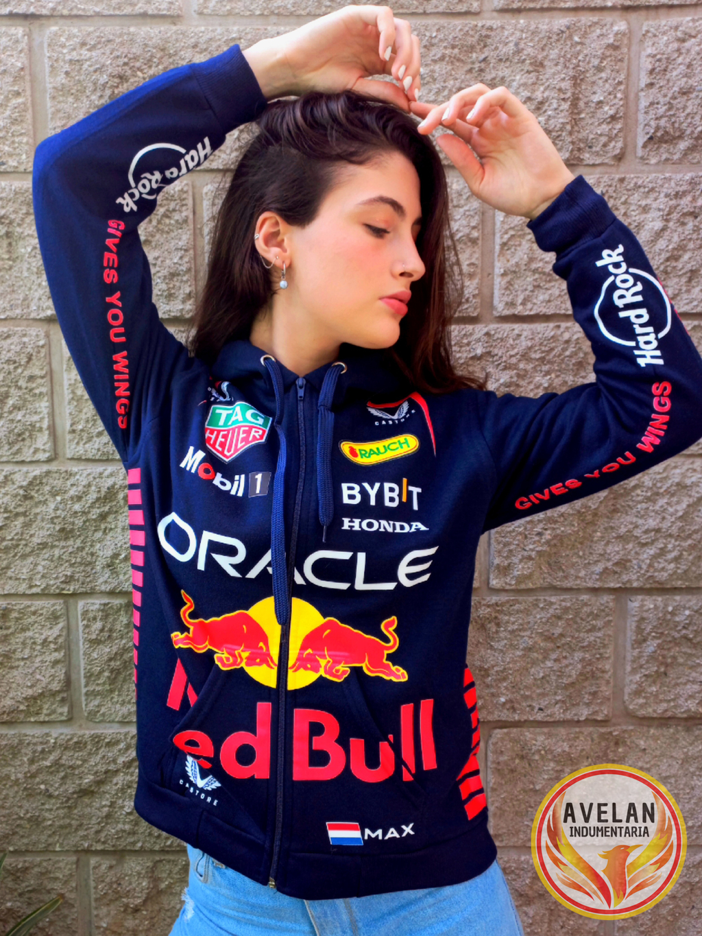 Campera Friza Invisible Red Bull F1 2023 TEAM Verstappen Perez Buzo A