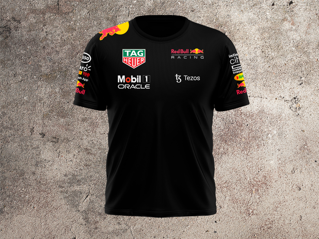 Remera 100 Algodon Red Bull F1 2022 TEAM Verstappen Perez