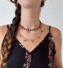 Choker Gipsy Dourado Olho de Tigre Elo - Poder Pessoal na internet