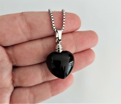 Colar Perfumeiro de Pedra Natural - Obsidiana na internet