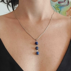 Pingente Lápis Lazuli 3 Esferas - comprar online