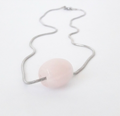 Colar de Quartzo Rosa - Oval - loja online