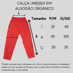 Calça unissex em algodão 100% Orgânico Exclusivo Elementarium na internet