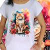 Babylook Gato arte floral