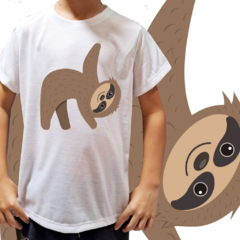 OUTLET Tam 4 Camiseta unissex infantil Bicho preguiça Yoga