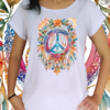 Babylook Mandala Paz e amor em aquarela