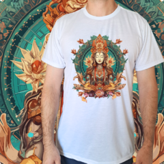 Camiseta masculina/unissex Kuan Yin Mandala