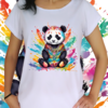 Babylook Bebê panda colorido