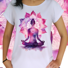 Babylook Meditação com flor de lotus frente e verso - comprar online