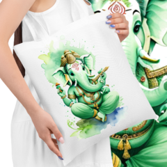 Ecobag Ganesha verde em aquarela