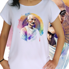 Babylook Mahatma Gandhi aquarela - Elementarium | Vista a mudança que deseja ver no mundo!
