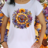 Babylook - Mandala borboleta com girassol