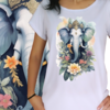 Babylook Ganesha cinza florido