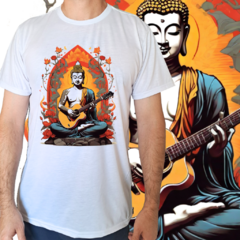 Camiseta masculina/unissex Buda tocando