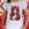 Babylook Deusa com rosas vermelhas 2