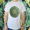 Camiseta masculina/unissex Mandala flor verde