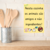 Quadrinho Nessa cozinha os animais são amigos e não ingredientes!