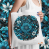 Ecobag Mandala preta e turquesa