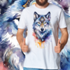 Camiseta masculina/unissex Lobo místico