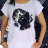 Babylook - Gato em aquarela luar