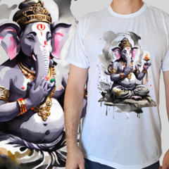 Camiseta masculina/unissex Ganesha cinza