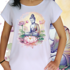 Babylook Buda em aquarela com lotus