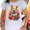 Babylook Cachorro arte floral