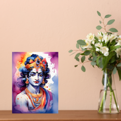 Quadrinho Krishna em aquarela