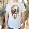 Camiseta masculina/unissex Gavião na floresta