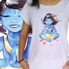 Babylook Krishna na lótus em aquarela