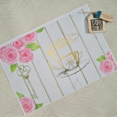 Papel decoupage metalizado A4 004