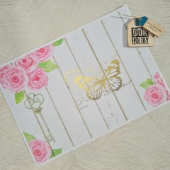 Papel decoupage metalizado A4 013