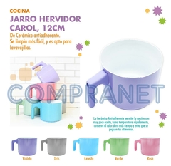 Jarro Ceramico Antiadherente Verde Agua Linea Soft 12cm 11493 - tienda online