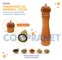 Molinillo Pimentero de madera 22cm, muela cerámica, 11830 - comprar online